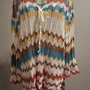 Cato Multicolor Chevron Knit Cardigan